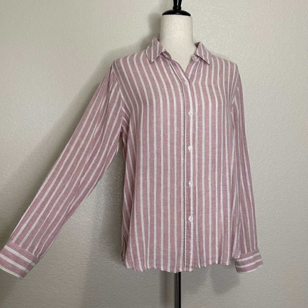 Rails Linen Blend Sydney Stripe Button Down Shirt… - image 3